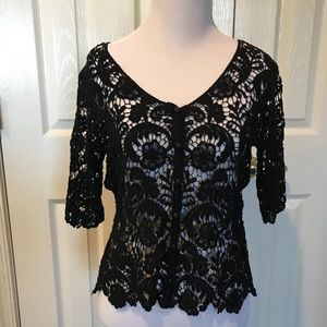 Black lace cardigan